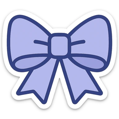 light purple bow, minimal, flat design sticker