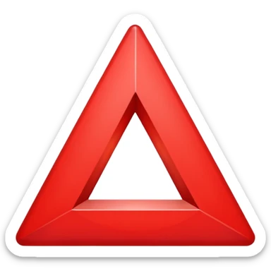 a red downward triangle sticker