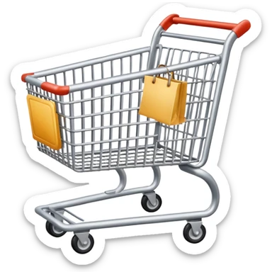shopping cart silver sticker