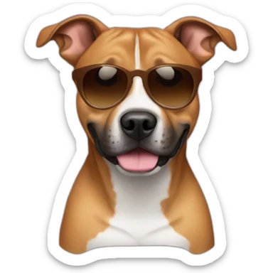 Staffy light brown with sunglasses sticker