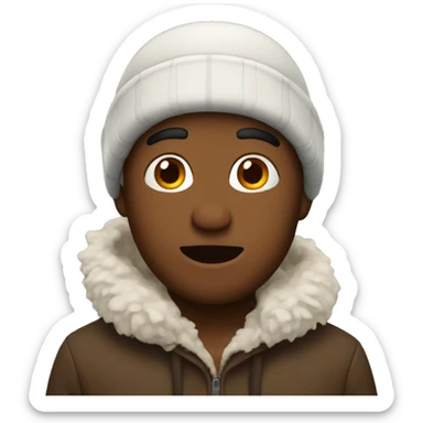 Winter brown emoji sticker