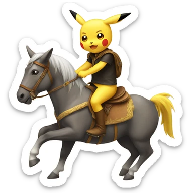 Picachu riding a horse  sticker