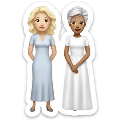 Two blonde wives with older white make with grey hair sticker