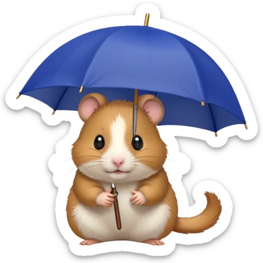 hamster holding an umbrella sticker
