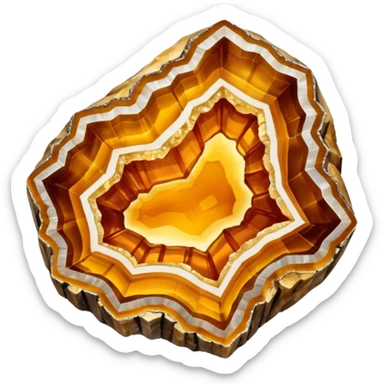 Natural shiny amber crystal geode sticker