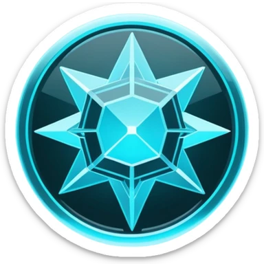 Minimal futuristic UI icon for "documentation", thin crystal lines, neon cyan glow, dark sci-fi interface style, flat symbol design, glass hologram effect, sharp geometry, centered, transparent background, no object, no cartoon, no pixel art, no 3D character, 100x100 px sticker