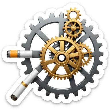 A cog smoking a cigarette sticker