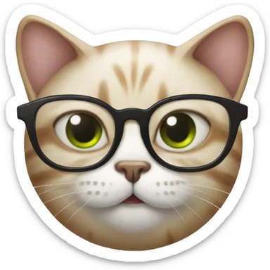 cat with glasses and an onion  sticker