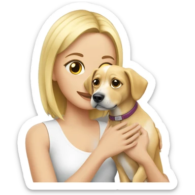 Blonde petting dog sticker