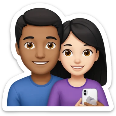 Brown guy holding a naked white girl with black hair sticker
