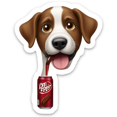Dog drinking dr.pepper sticker