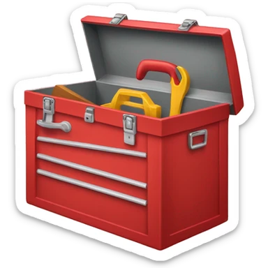 open red tool box sticker