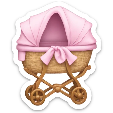 Pink baby bassinet  sticker