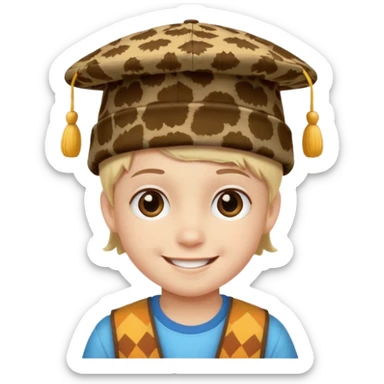 print hat with kid sticker