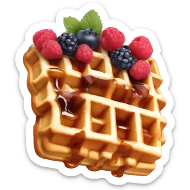 Waffles with fresh berries and syrup  sticker