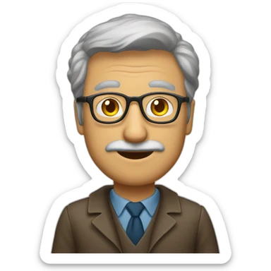 hombre profesor castaño gafas mediana edad sticker