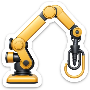 automated balck robotic arm sticker