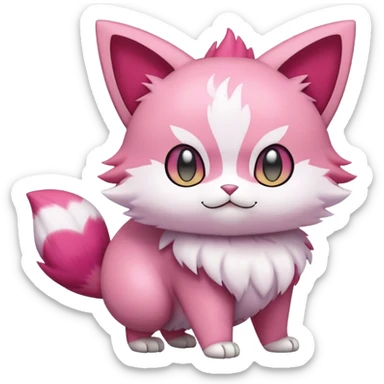 Skitty-Delcatty-Pokémon-Fakémon-hybrid-creature (full body) sticker