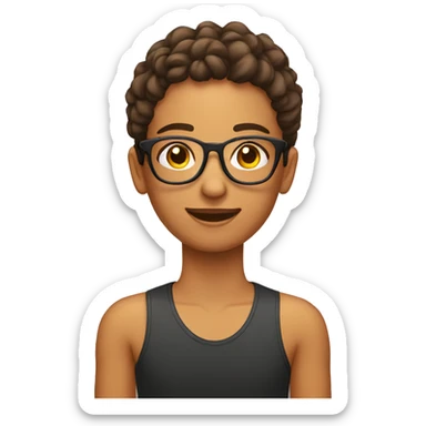 Adolescentes con el cabello de lado con lentes  sticker