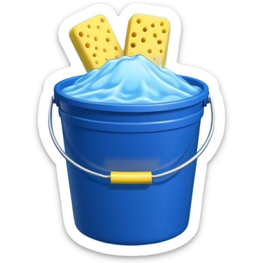I want emoji with dark blue bucket that is filled with dtergent nd hace car wash sponge in yellow color sticker