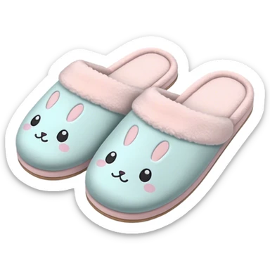 Cozy aesthetic slippers sticker