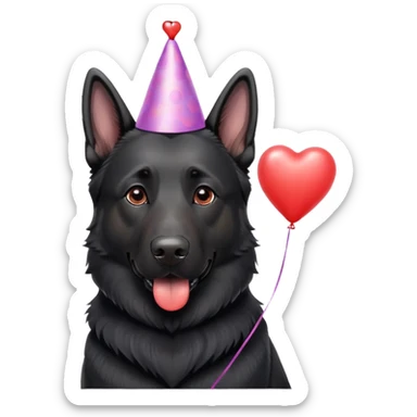 Black German shepherd wishing happy anniversary  sticker