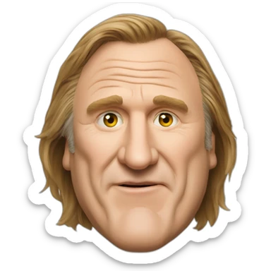 Gérard depardieu qui tire la langue sticker