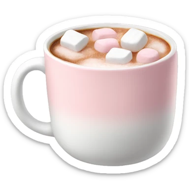 Light Pink mug of hot chocolate with marshmallows  sticker