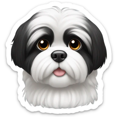 Black and white shi tzu sticker