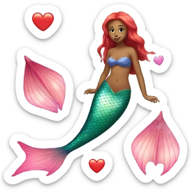 mermaid with a heart shaped fin sticker
