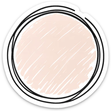 hand-drawn pink circle with sketchy lines sticker