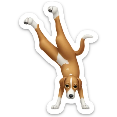 Dog doing a handstand  sticker