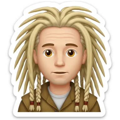 white man with dreadlocks sticker