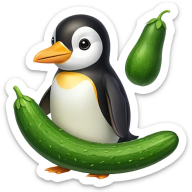 pinguine and a cucumber sticker
