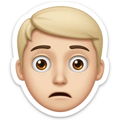I need you to make an emoji of the gen z stare (young person like 20 yro’, like confusion, disgusted and kinda bored  sticker