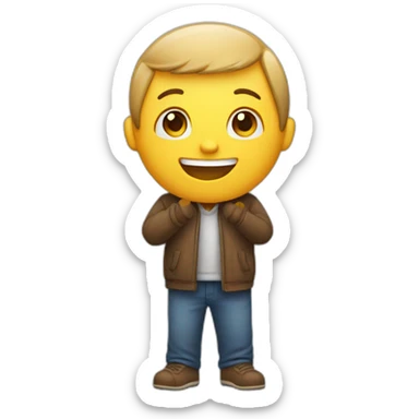 A person welcoming sticker