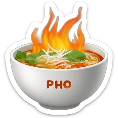 Pho on fire sticker