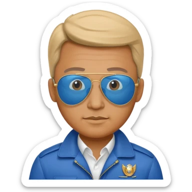 President macros ‘foshur’ wearing blue aviator sunglasses sticker