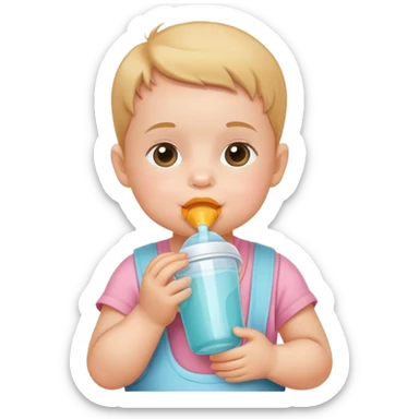 Baby drinking juice  sticker