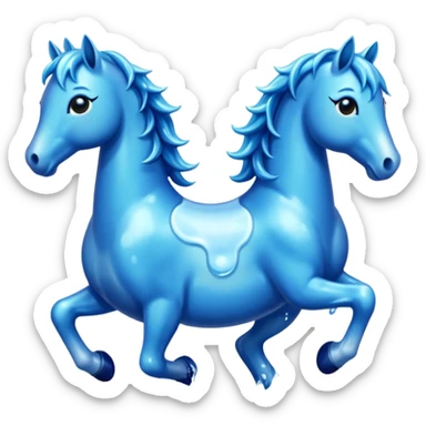 Water Horses run With drops  sticker