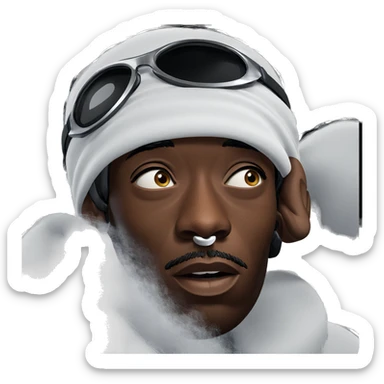 dark-skinned male in goggles sticker