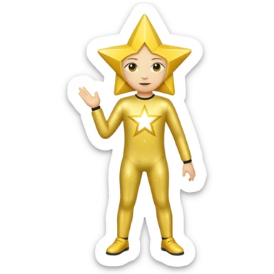 Star with a human full body yellow sticker
