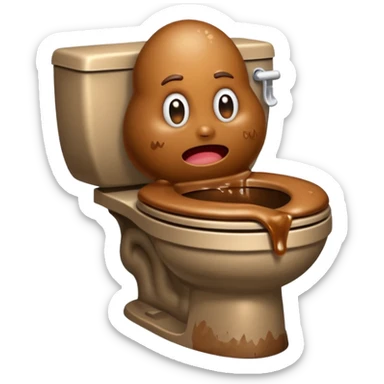 Poop poop in wc  sticker