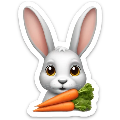 Rabbit with carrots sticker