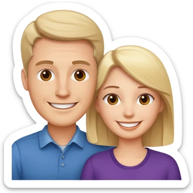 a person chatting up another person, one white male, one white woman sticker