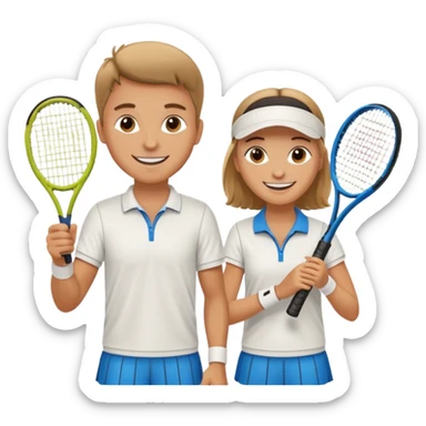 two tennis players of European appearance sticker