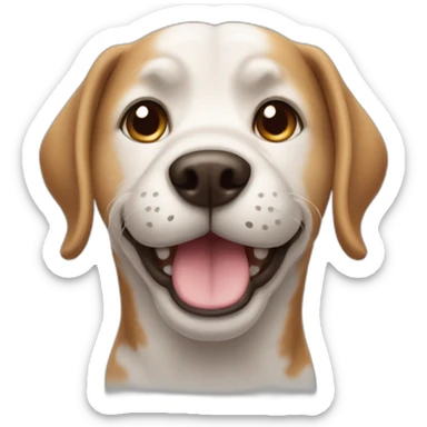 dog with 😀 face sticker