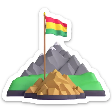 Mountain with Kurdish flag and ancient artifacts sticker