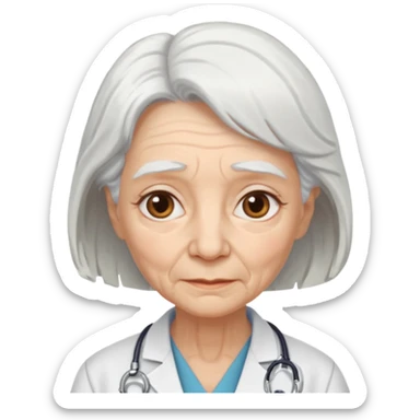 old doctor without stethoscope female sticker