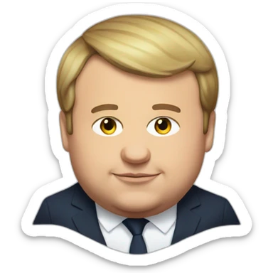 Extremely Obese Emmanuel Macron sticker